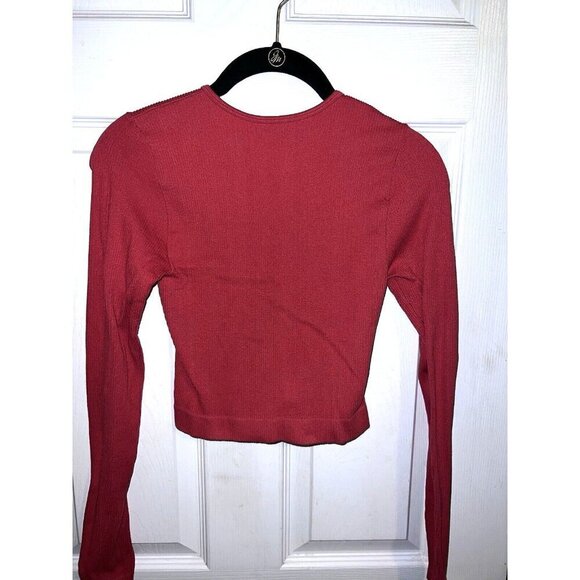 OUT FROM UNDER Coral Ribbed Snap Button Henley Long Sleeve Women’s Sz M - Picture 6 of 9